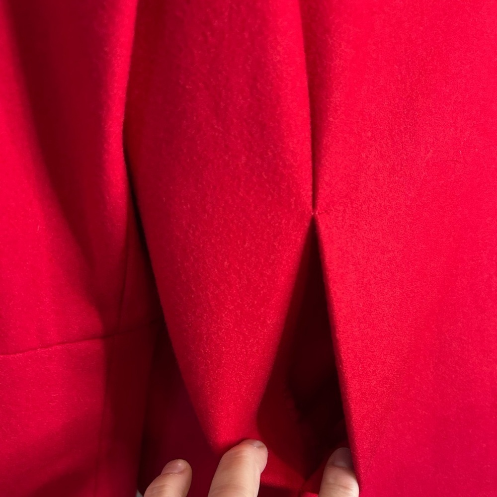 đLOFT NWT Red Pea Coat with Double Breasted Style and Prominent Collar - Picture 4 of 16